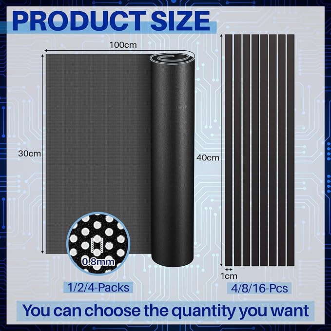 Woanger 4 Pcs 1000 x 300 mm DIY PC Case Dust Filter PC Fan Mesh Filter Floor - Image 2