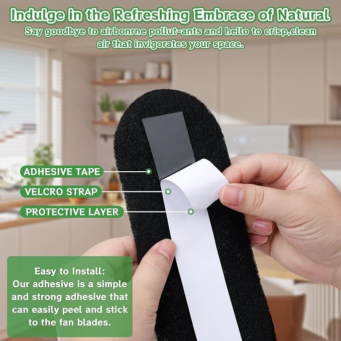 Enbabbor Activated Carbon Fiber Cotton Ceiling Fan Filters, Traps Household - Image 3