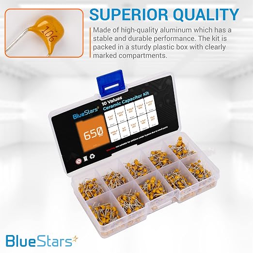 BlueStars 10-Value Ceramic Capacitor Assortment Kit - Image 4