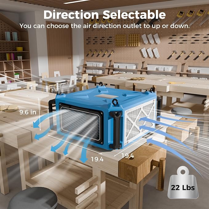 ALORAIR Hanging 270° Intake Air Filtration Systems Woodworking Remote Control - Image 4