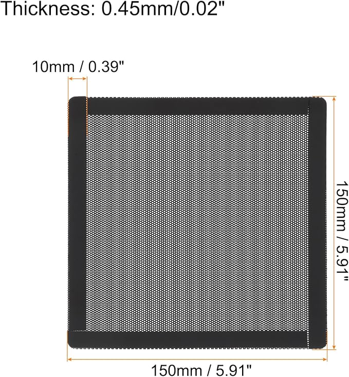 MECCANIXITY 3PCS PC Dust Filter, 150x150mm Magnetic Frame PVC Computer Case - Image 2