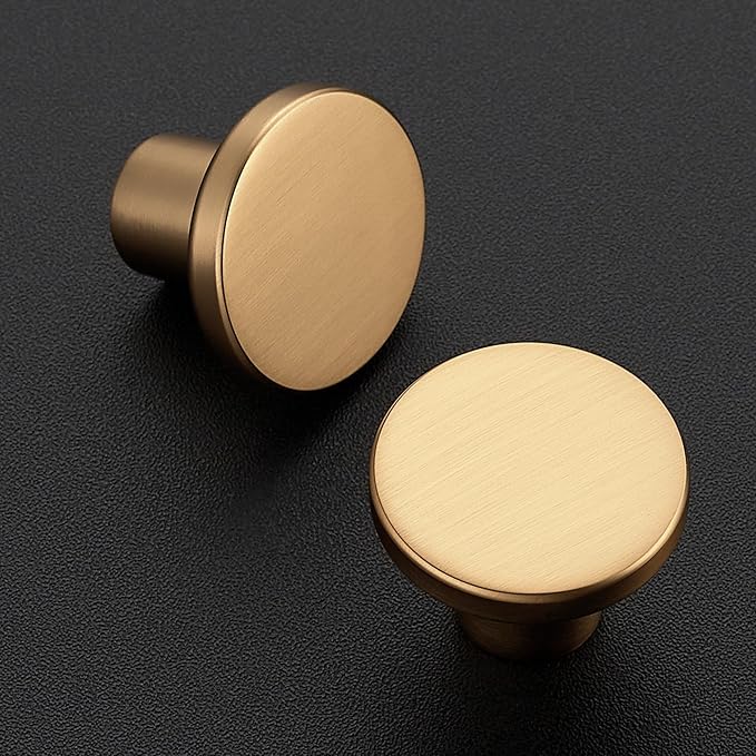 Ravinte 3 Pack Cabinet Knobs Champagne Bronze Kitchen Cabinet Knobs Round Dresser Drawer Knobs Drawer Pulls Closet Door Knobs 1-1/5 Inch