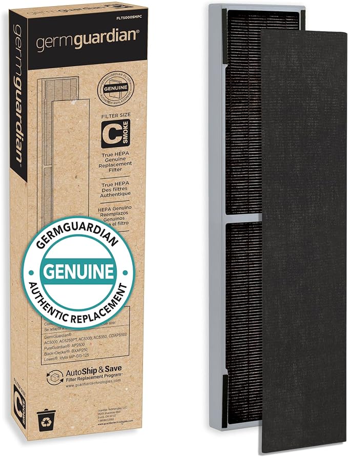 GermGuardian Filter C Smoke Clear HEPA Genuine Air Purifier Filter, by GuardianTechnologies