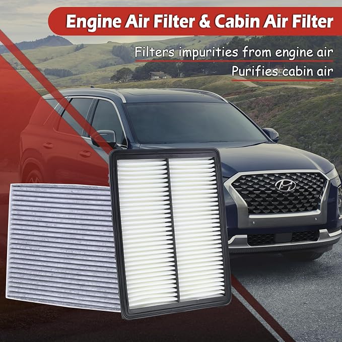 28113-A9100 Engine Air Filter and 97133-S8000 Cabin Air Filter kit Compatible - Image 2
