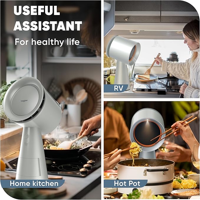 BREETEE Portable Range Hood Kitchen–5-Layer Filter Compact Desktop Exhaust Fan - Image 4