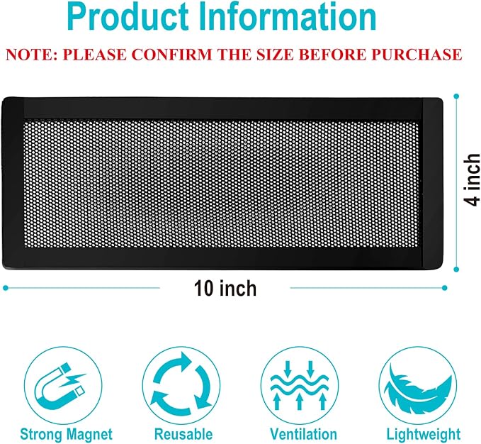 Magnetic Vent Covers for Home Floor 4Pack, Upgrated 4x10 Inch Strong Magnet PVC - Image 2