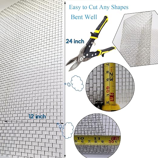 2PACK 304 Pretty Sturdy 12” X 24”, 5 Mesh Wire Mesh Screen, Stainless Screen - Image 4