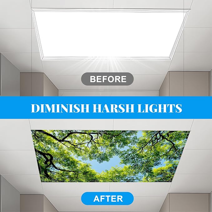 2 Pack Fluorescent Light Covers- 4 x 2 Feet Magnetic Ceiling Light Cover Room - Image 6