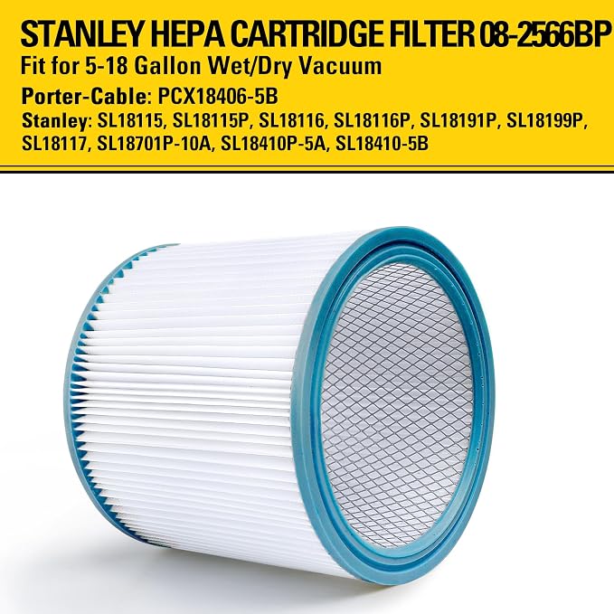 STANLEY HEPA Vacuum Filter Replacement 08-2566BP, Fit - Image 2
