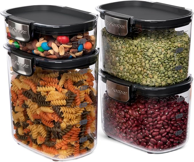 ProKeeper+ Airtight Food Storage Container Set – Clear Plastic Flour and Sugar - Image 3