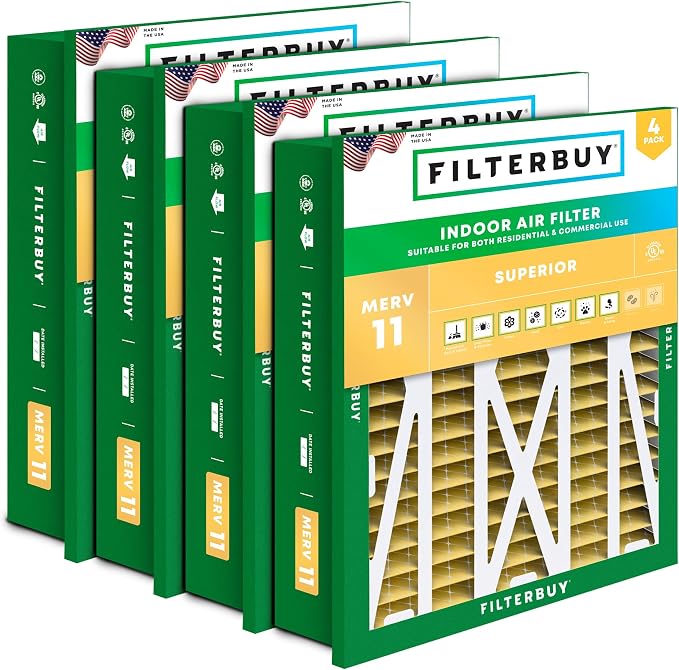 Filterbuy 20x20x5 Air Filter MERV 11 Superior Pet & Allergy Defense, by Filterbuy