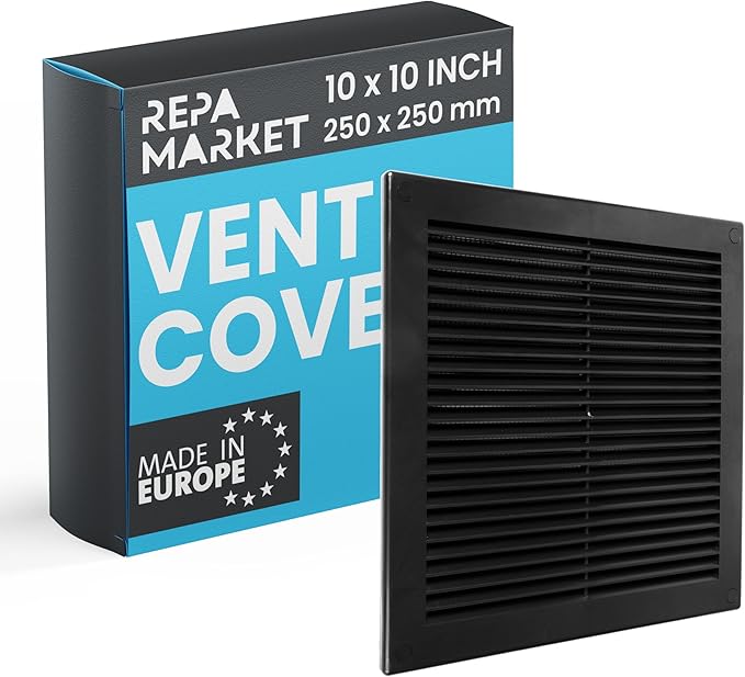 Repa Market 10 x 10 Inch Black Square Air Vent Cover by RepaMarket