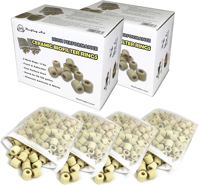 Ceramic Filter Media Bio Filter Rings 0.7lb / 2lb / 4lb / 8lb by Reefing+Art