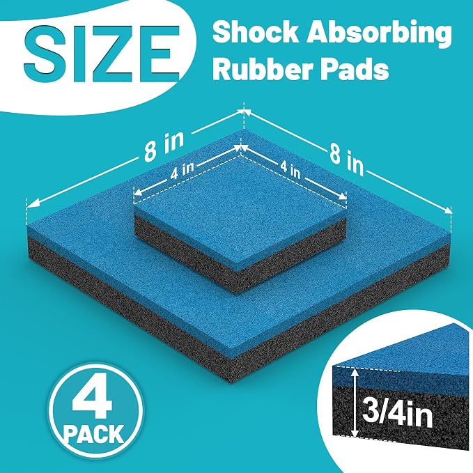 4 Pack Anti Vibration Pads, Heavy Duty Rubber Pads, Air Compressor, Washing - Image 2