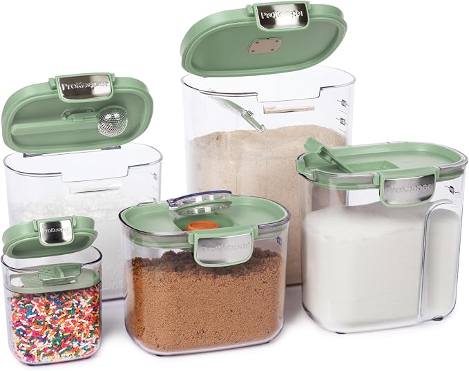 ProKeeper+ Airtight Food Storage Container Set – Clear Plastic Flour and Sugar - Image 2