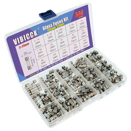 330Pcs 15Values Fast-Blow Glass Fuse Assortment Kit, 250V 0.1A/ 0.25A/ 0.2A/ - Image 7