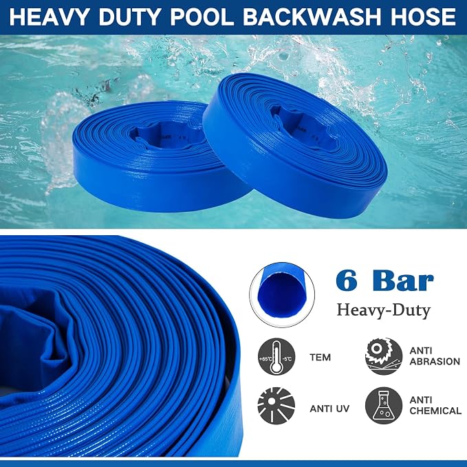 Eastrans 1 1/2 in x 50 ft Pool Backwash Hose Kit - Image 2