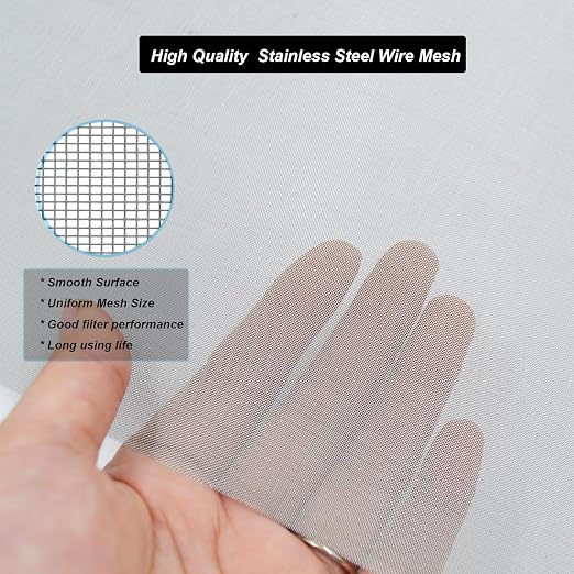 304 Stainless Steel Mesh 80Mesh, 15.7"x47.2" Metal Mesh Screen, Woven Fine Wire - Image 4