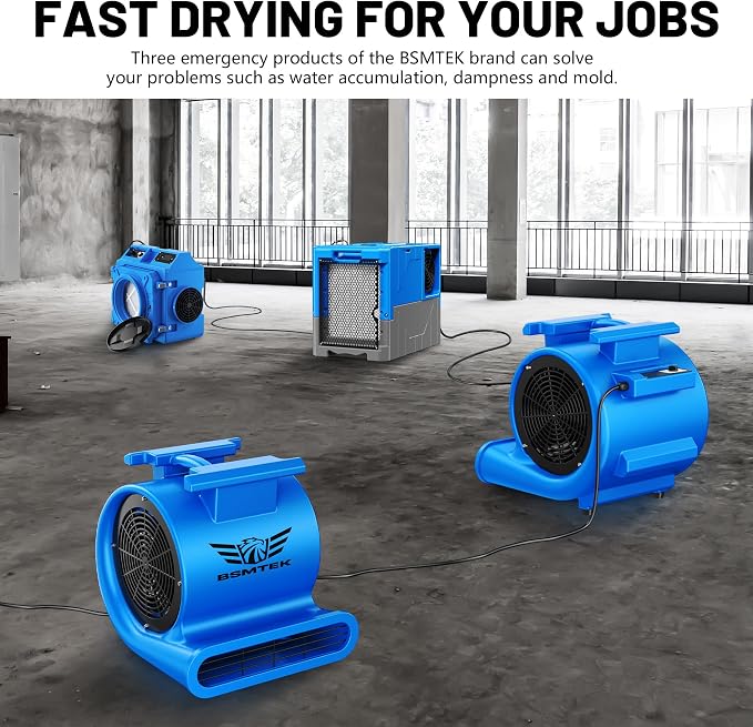 Air Mover Blower Fan, Industrial 1.5HP MAX10000CFM Monster Floor Blower Carpet - Image 7