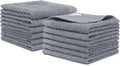 100% Cotton Washcloths Set 13” x 13” | Dark Grey Towels | Set of 24 Ultra Soft and Highly Absorbent Washcloths Sets for Bathroom, Gym, Spa | Machine Washable Face Towel