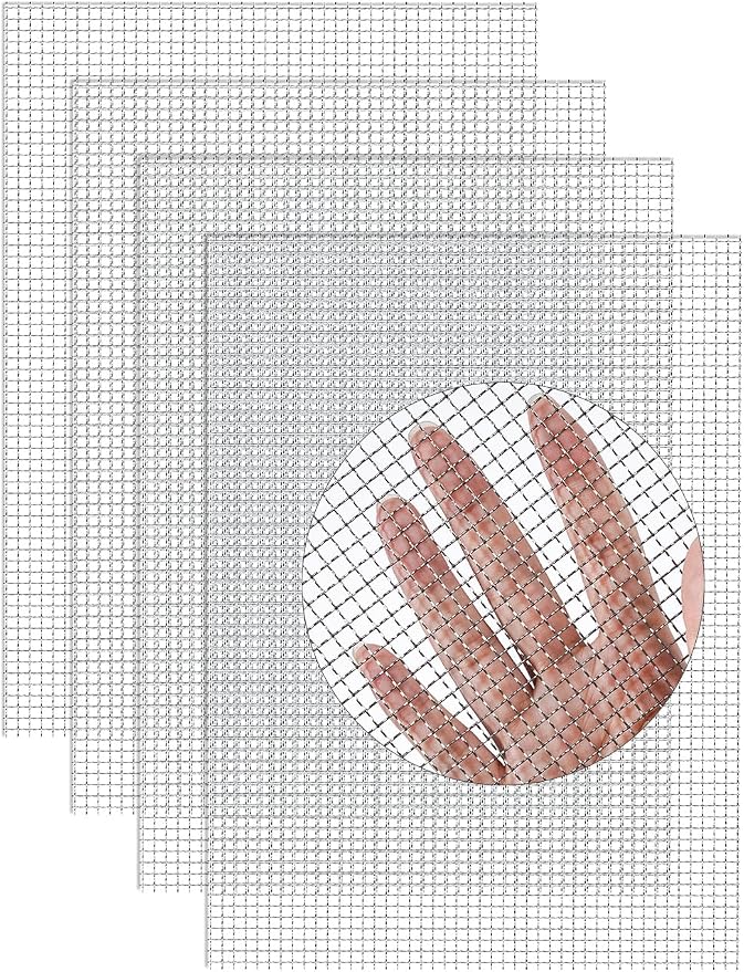 4Pack 5Mesh 10'' x 14'' Wire Mesh Screen, 304 Stainless Steel Anti-Rusted Mesh by TOYPOPOR