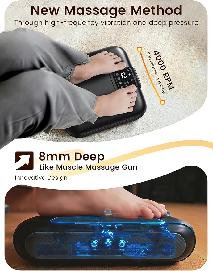 lifechill Cordless Foot Massager with Remote Control, FSA Eligible, 10-Levels Foot Massager for Neuropathy, Plantar Fasciitis, Fits All Size, Mom Christmas Gifts for Women Men, HSA