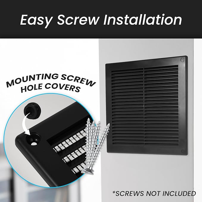Repa Market 4 x 4 Inch Black Square Air Vent Cover - Image 4