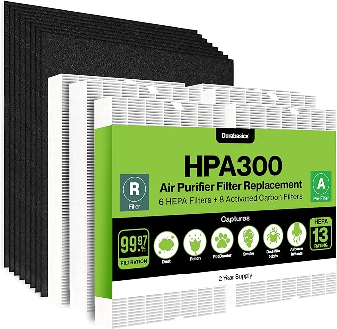 Durabasics 6 HEPA Filter Set for HPA300 Honeywell Air Purifier Filters & by Durabasics