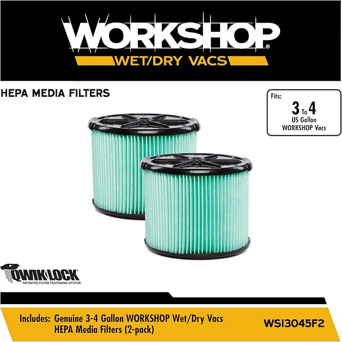 WORKSHOP Wet/Dry Vacs Vacuum Filters WS13045F2 HEPA Media Filter - Image 2