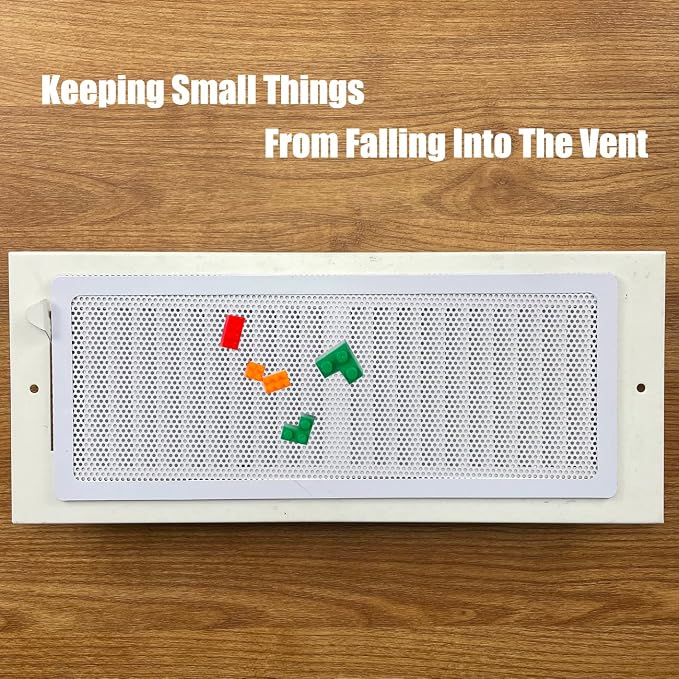 White Floor Register Vent Screen Cover 4"x10" Magnetic - Image 4
