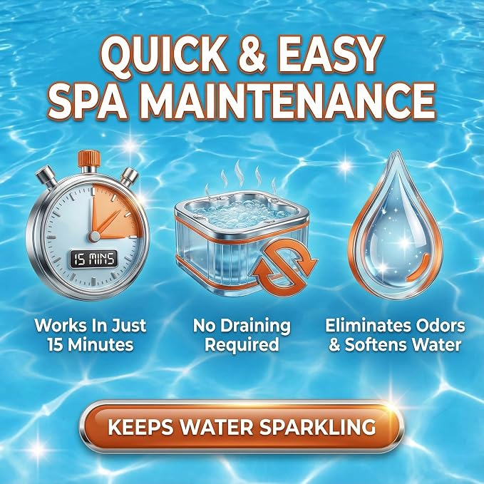 5-in-1 Hot Tub Chemicals – Spa Weekly Enzyme Cleaner & Clarifier, Scum Line - Image 6