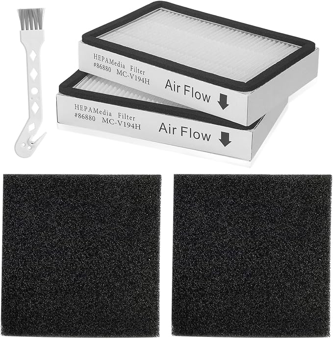 2Pack 86880 Exhaust Filters + 2Pack 81002 Sponge Motor Safety Filters Compatible by Tyhocent