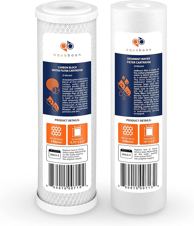 Aquaboon 5 Micron 10 x 2.5 House Water Filters Cartridges by Aquaboon