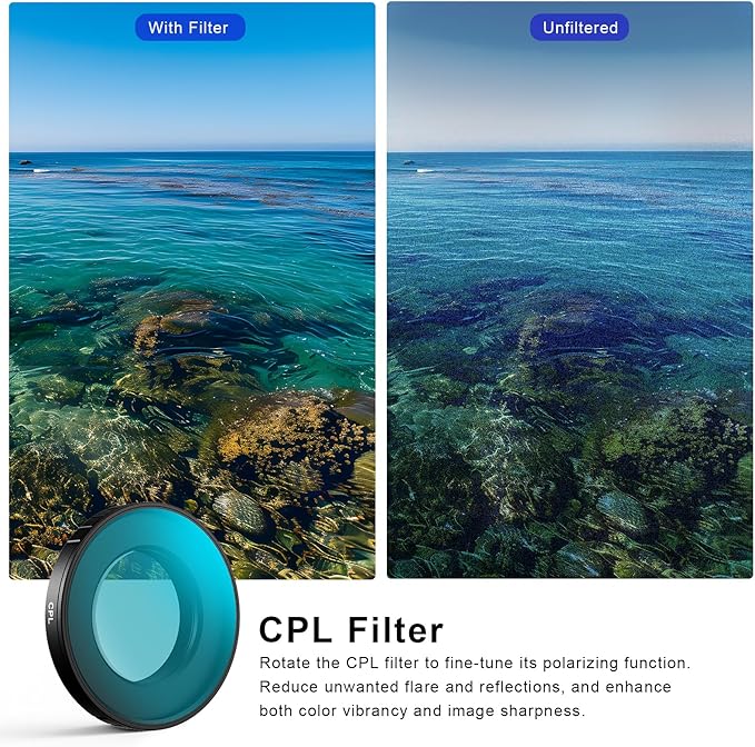 Haoge Filter Set for Insta360 GO Ultra, Includes CPL, and Screen Protector - Image 6