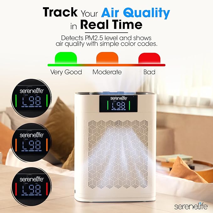 SereneLife HEPA Air Purifier for Home – Smart WiFi & App Control, Ultra-Quiet - Image 4