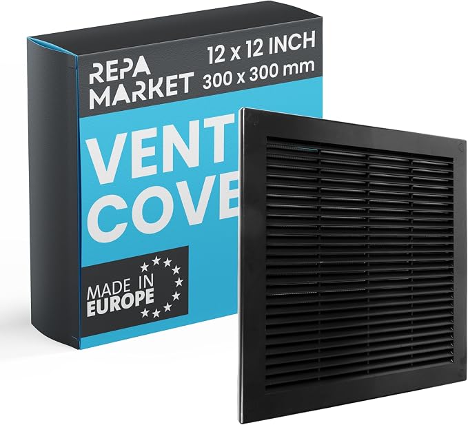 Repa Market 12 x 12 Inch Black Square Air Vent Cover by RepaMarket