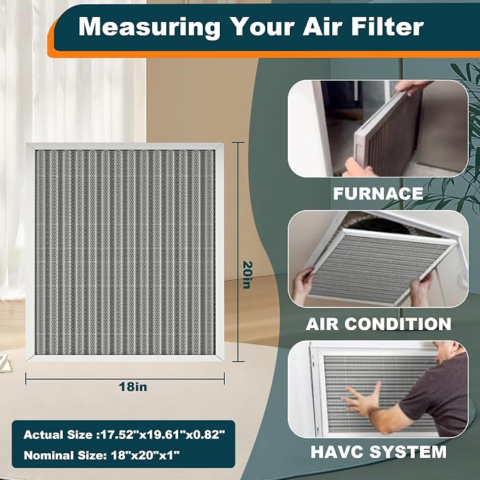 18x20x1 Reusable Air Filter, MERV 8, Permanent Electrostatic Air Filter - Image 2