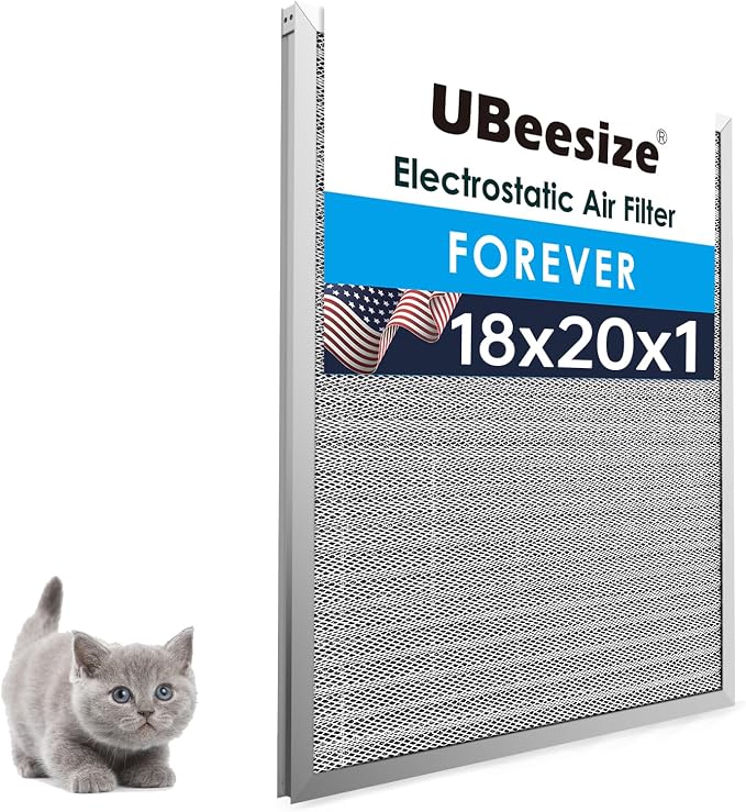 UBeesize 18x20x1 Reusable Electrostatic Air Filter HVAC AC Furnace Filter by UBeesize