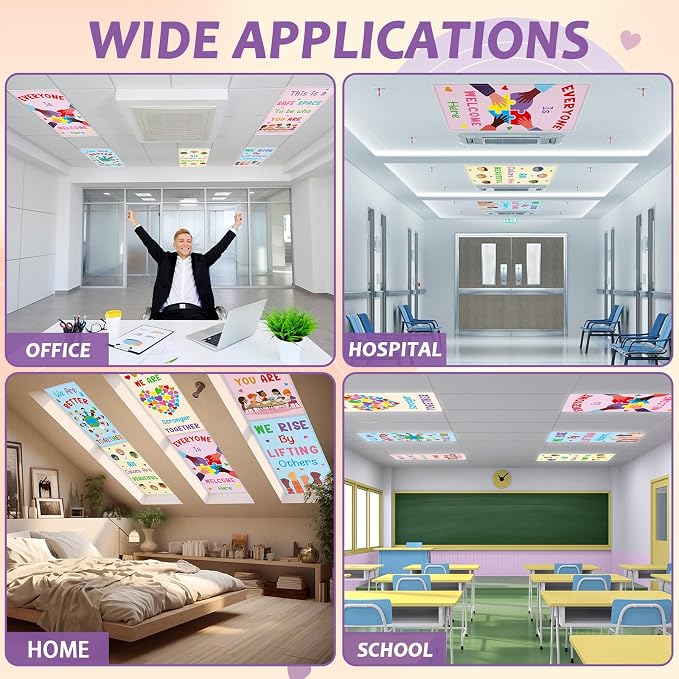8Pcs Inspirational Fluorescent Light Covers - Image 5