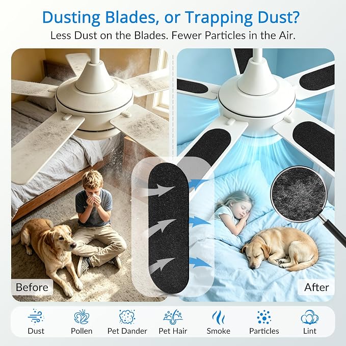 UCINNOVATE 15 Pack Ceiling Fan Filters, Unscented Activated Coconut Carbon Air - Image 3