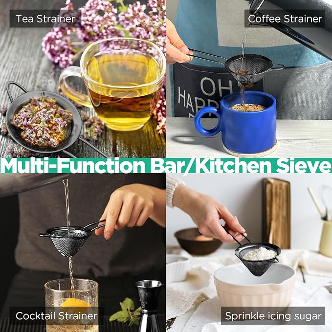 Homestia Kitchen 304 Stainless Steel Fine Mesh Strainer - Image 3