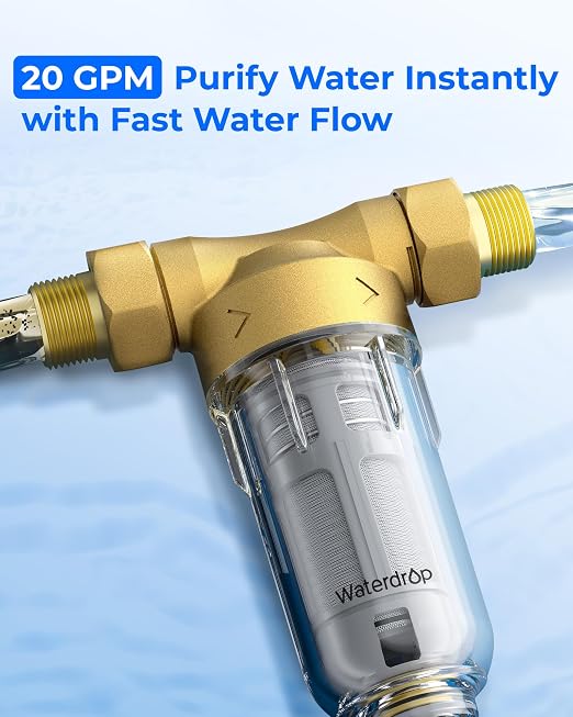 Waterdrop Spin Down Sediment Filter, Backwash Whole House Water Filter System - Image 7