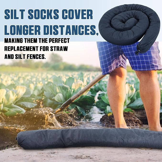 4 Pcs Sediment Filter Erosion Control Blanket Silt Fence Sock - Image 5