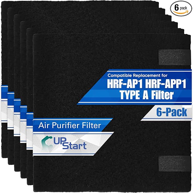 6-Pack HRF-AP1 Air Purifier Pre-Filter Replacement by Upstart+Battery
