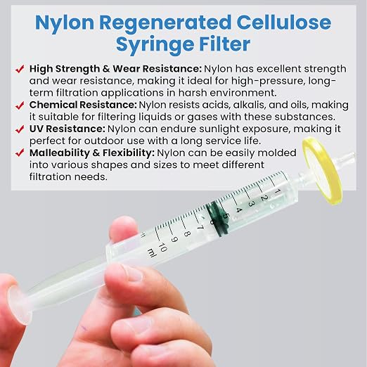 Nylon Membrane Syringe Filter 25mm Diameter 0.22um Pore Size Syringe Lab Filter - Image 5