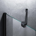 Frameless Shower Door Support Bar, Stainless Steel Wall-to-Glass Support Arm to Fixed Shower Glass Panel, for 1/4"-3/8" (6-10 mm) Door, 180° Pivot & Stow-Flat Mode (Matte Black, 19.7-inch(500mm))