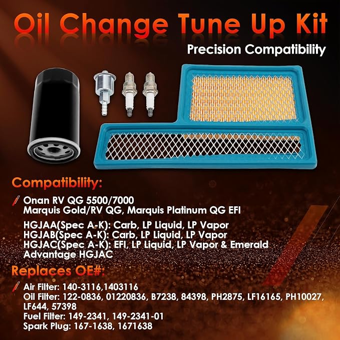 Tune Up Kit 140-3116 Air Filter, 122-0836 Oil Filter & Fuel Filter - Image 2