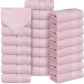 Casa Lino Face Towels & Body Wash Cloths for Showering - 100% Cotton Wash Cloths for Bathroom - Highly Absorbent & Quick Drying Washcloth Set - Cotton Washcloths 24 Pack (12" x 12") - (Blush Pink)