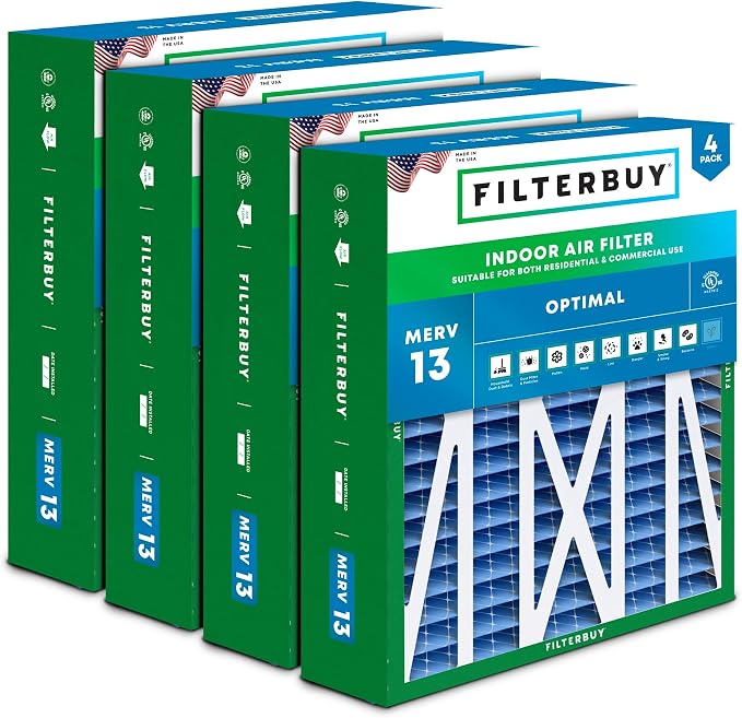 Filterbuy 20x23x5 Air Filter MERV 13 Optimal Smoke & Allergy Defense, Pleated by Filterbuy