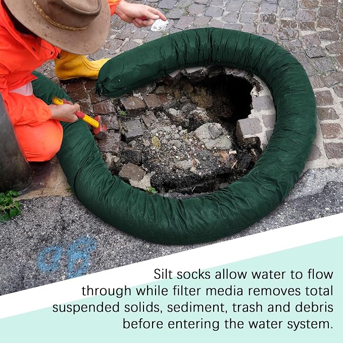 2 Pcs Sediment Filter Erosion Control Blanket Silt Fence Sock - Image 4